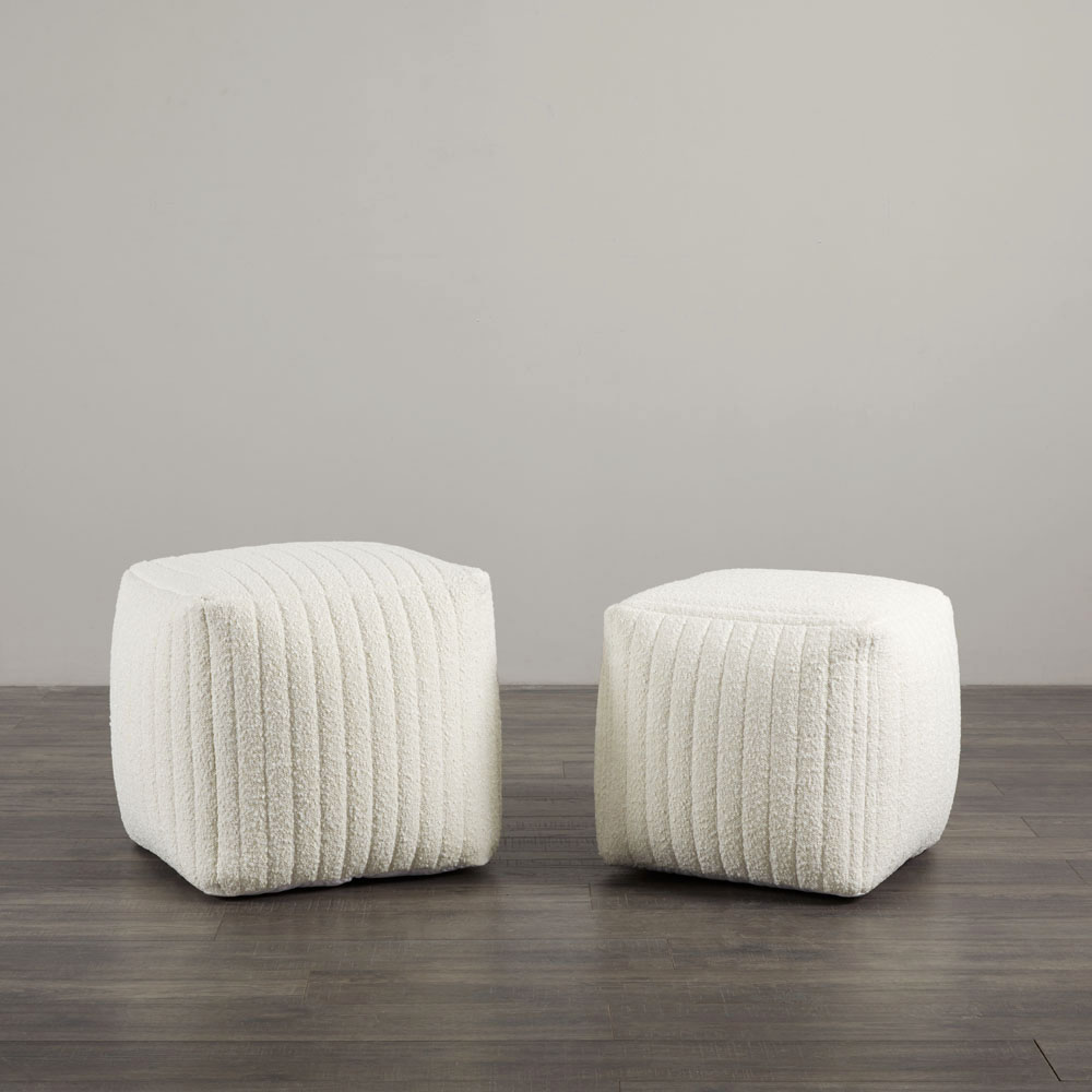 Channel Square Ottoman: White 